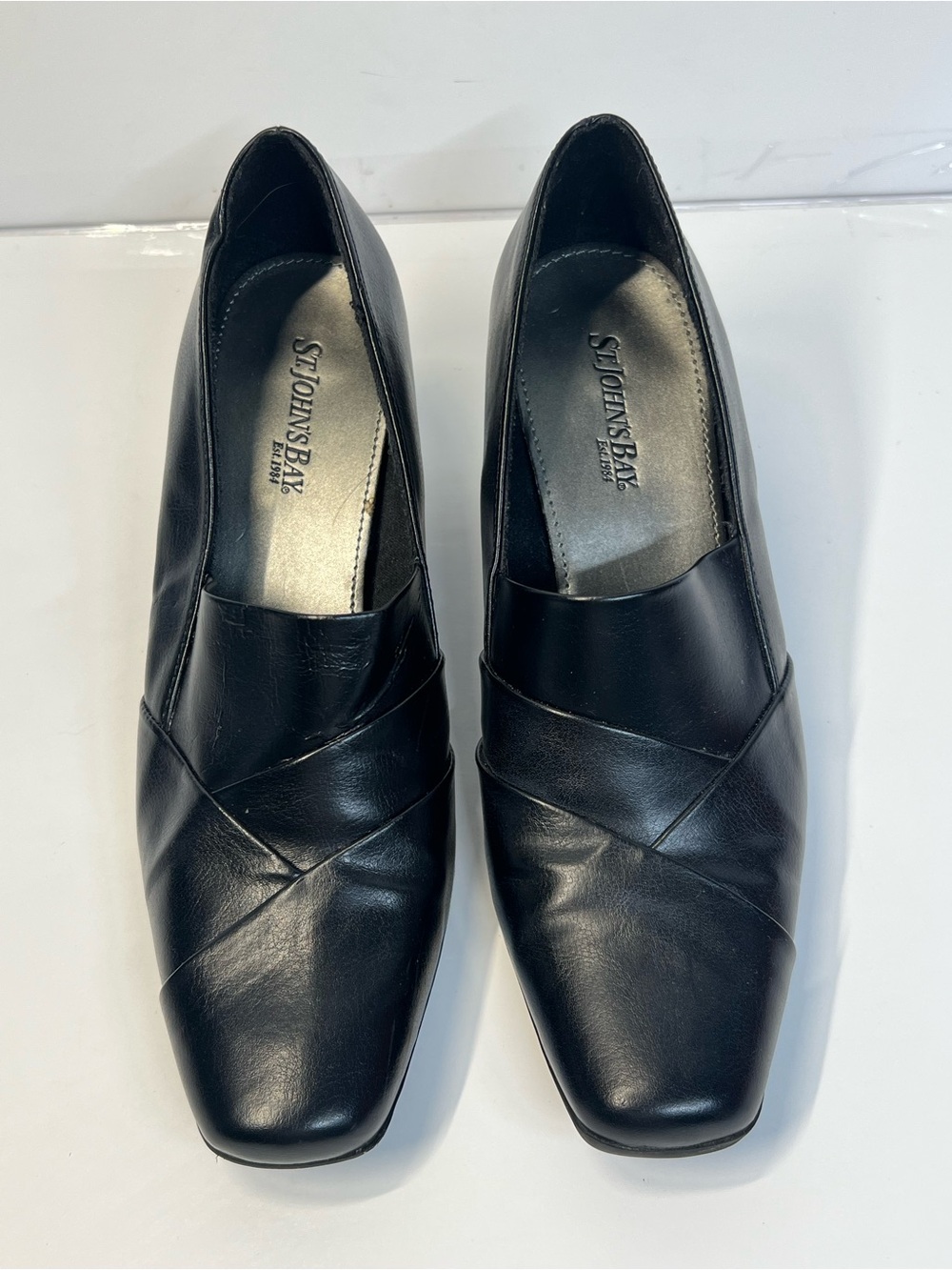 St. John’s Bay Women’s Black Pumps Block Heel Career Shoes Size 6.5